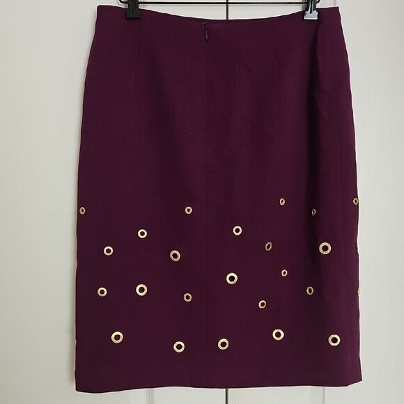 Escada Purple Embellished Pencil Skirt Knee-Length - Picture 8 of 16